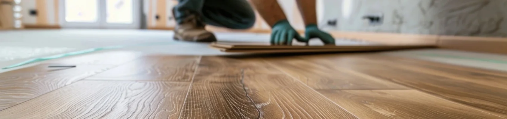 Flooring expert installing hardwood